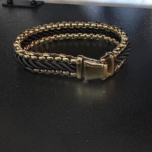 Men's Black and Gold Bracelet- David Yurman style